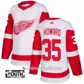 Barn Ishockey Detroit Red Wings Tröja Jimmy Howard 35 Adidas 2017-2018 Vit Authentic